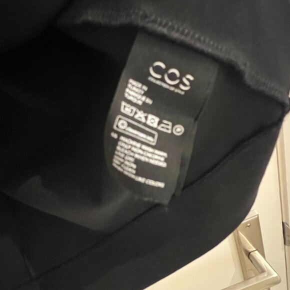 COS black draped short-sleeve top - Picture 2 of 3